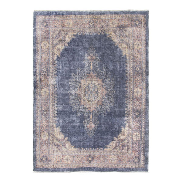 Modena Hamadan Navy Pink Rug | Modern Distressed Design - Choice Stores