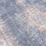 Modena Hamadan Navy Pink Rug | Modern Distressed Design - Choice Stores