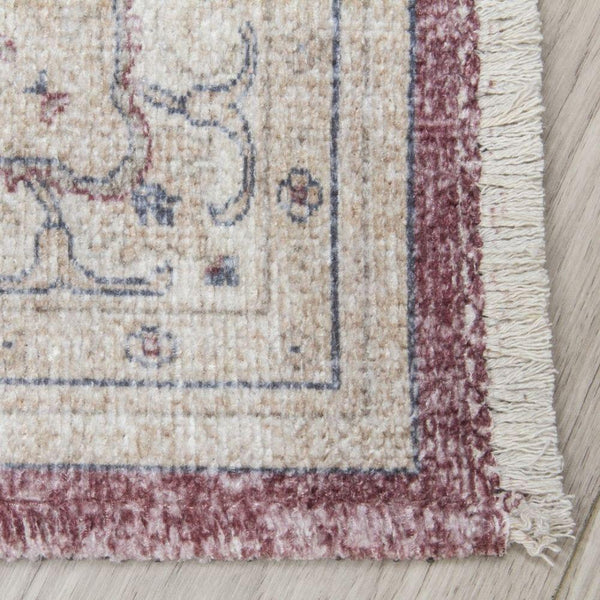 Modena Shiraz Red Cream Rug | Modern Distressed Design - Choice Stores