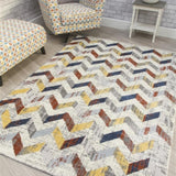 Multicoloured Carousel Chevron Rug | 120 x 170cm - Choice Stores