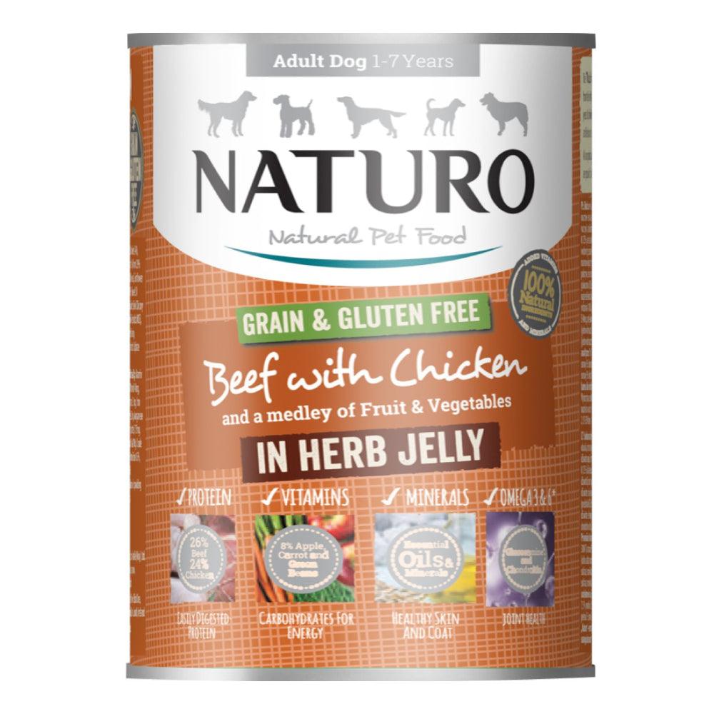 Naturo Grain & Gluten Free Beef with Chicken Herb Jelly | 390g - Choice Stores