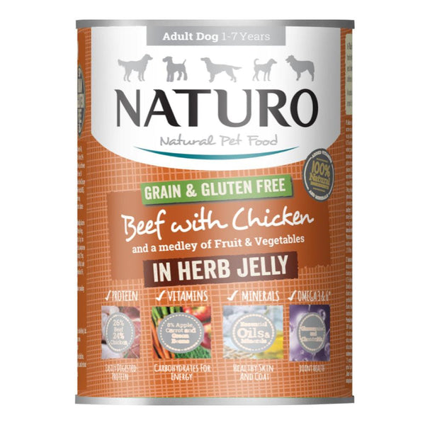 Naturo Grain & Gluten Free Beef with Chicken Herb Jelly | 390g - Choice Stores