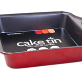 Non-Stick Square Cake Tin With Silicon Handles | 20cm x 20cm | Red - Choice Stores
