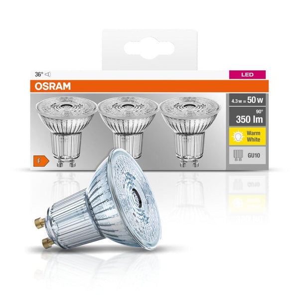 Osram 4.3W GU10 LED Warm White Light Bulbs | Pack of 3 - Choice Stores