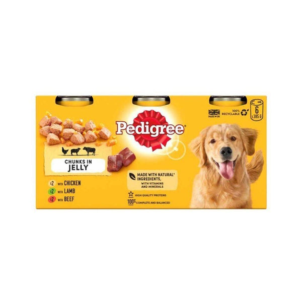 Pedigree Mixed Selection Jelly Tinned Adult Dog Food | 6 x 385g - Choice Stores