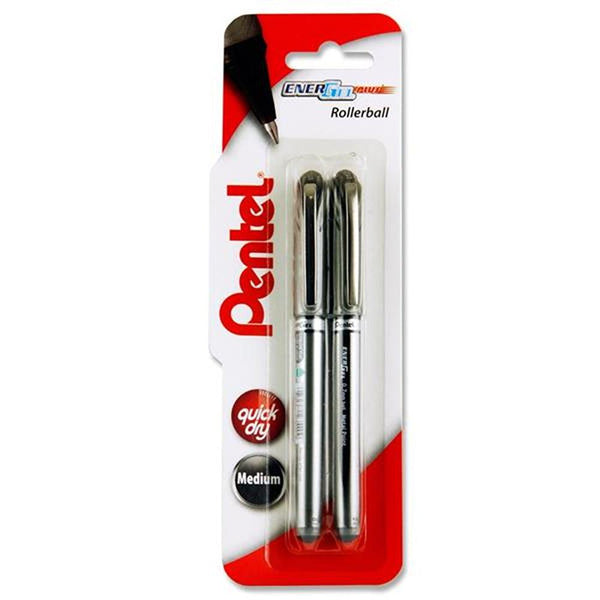 Pentel Energel Plus Roller Ball Gel Pens Black | 0.7mm | Pack of 2 - Choice Stores