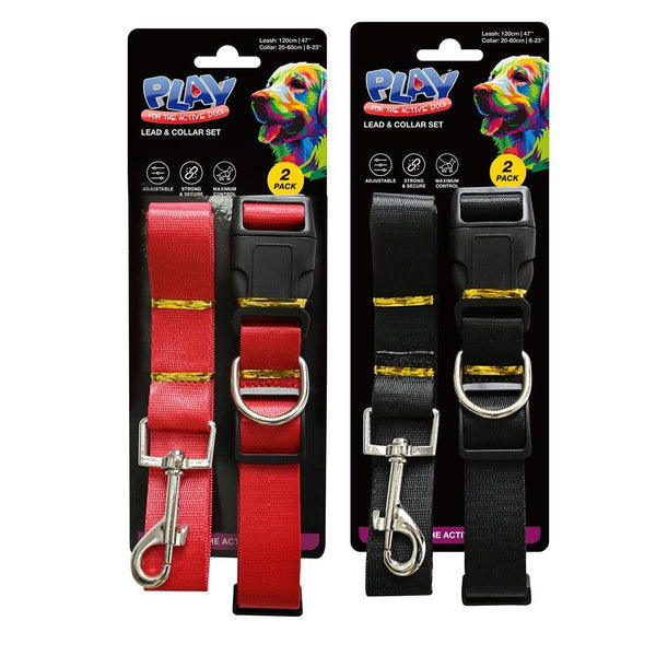 Play Dog Lead & Collar Set | 1.2m/20-60cm - Choice Stores