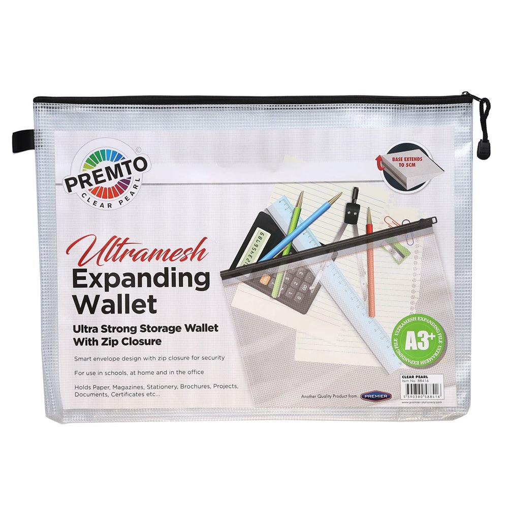 Premto A3+ Durable Expanding Mesh Wallet with Zip Closure - Choice Stores