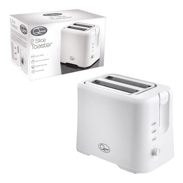 Quest White 2 Slice Toaster | 870W - Choice Stores