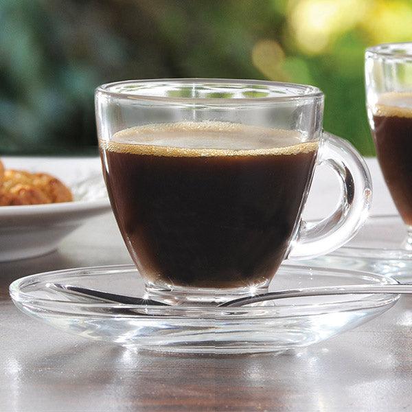 Ravenhead Entertain Espresso Glass Cup & Saucer | Set of 4 - Choice Stores