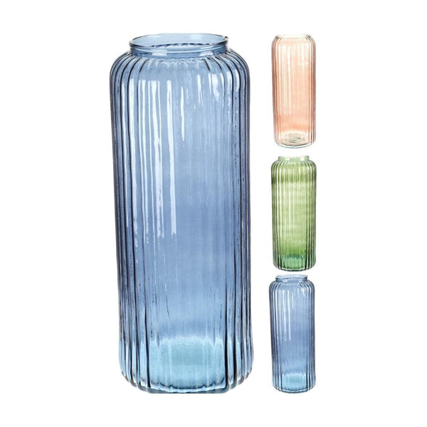 Recycled Glass Stripped Vase | 12 x 23 cm - Choice Stores