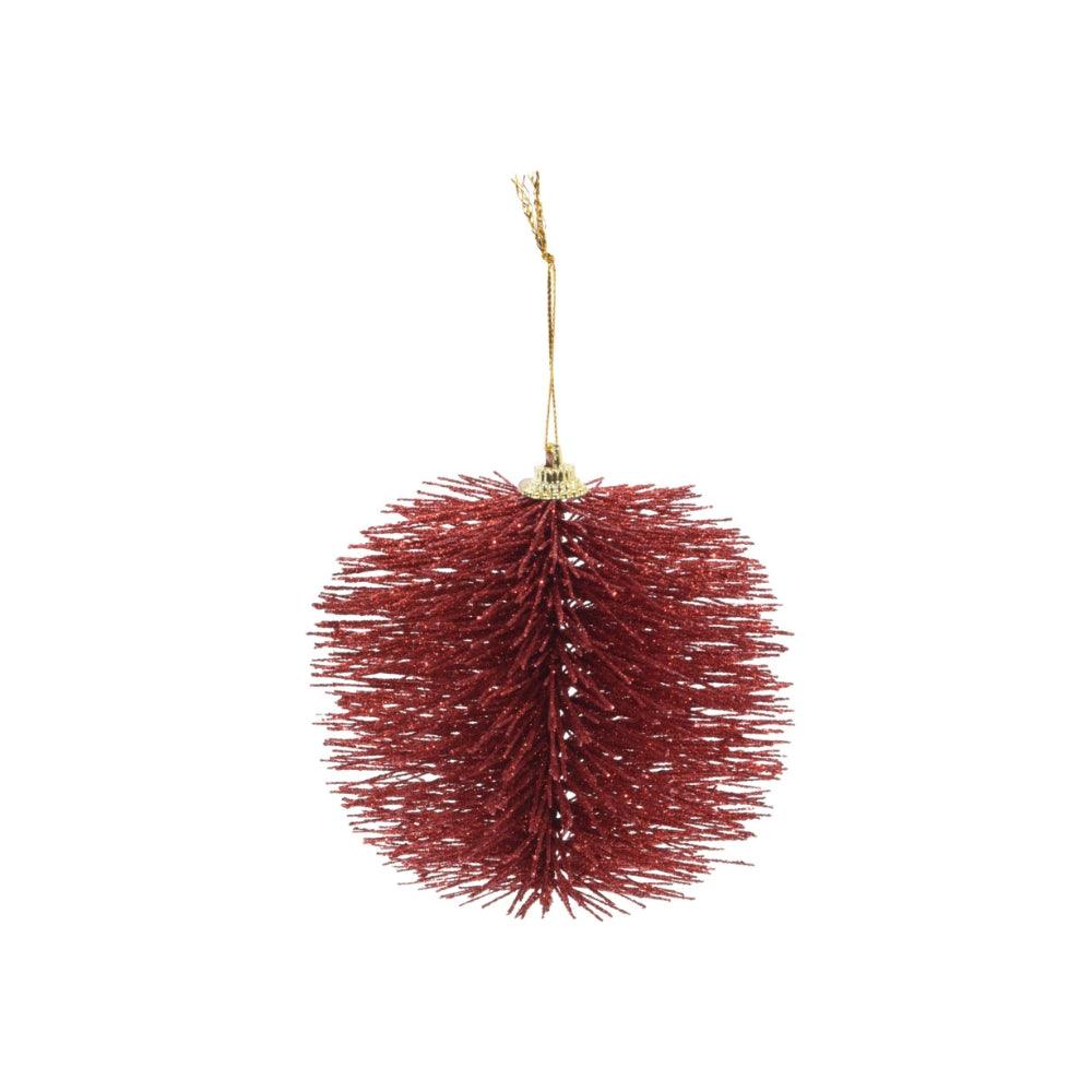 Red Bottle Brush Style Bauble | 8cm - Choice Stores