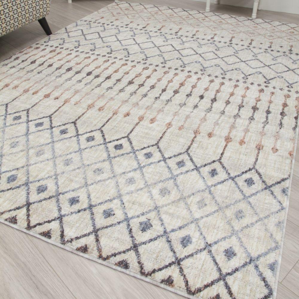 Revive Tribeca Cream Beige Modern Rug | Made From Recycled Plastic Bottles - Choice Stores