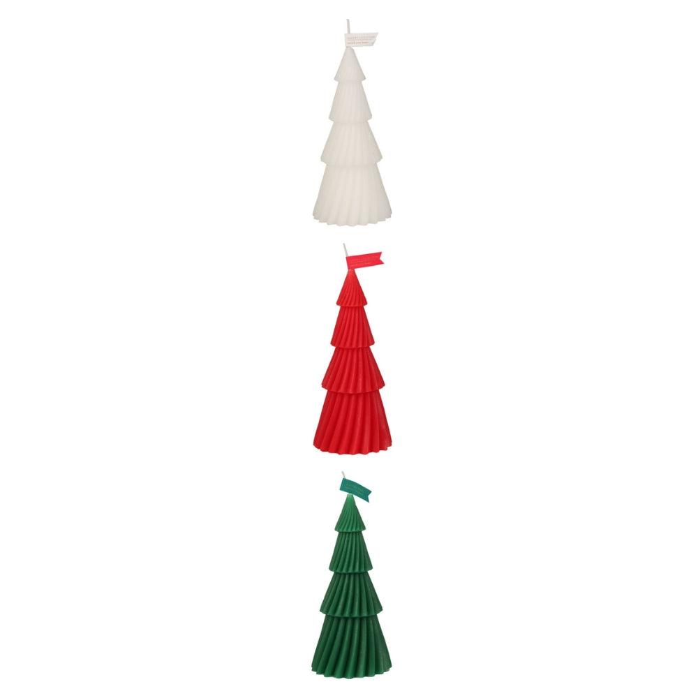 Ribbed Design Christmas Tree Candle | 16.5cm - Choice Stores