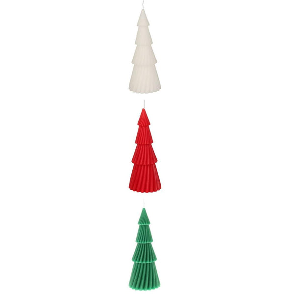 Ribbed Design Christmas Tree Candle | 21cm - Choice Stores