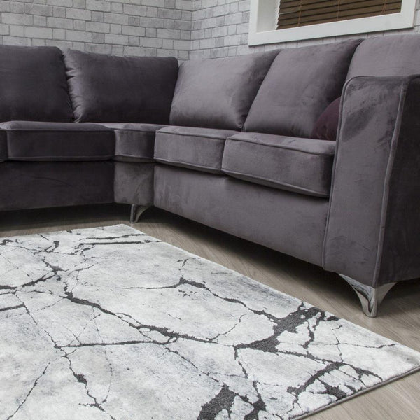 Rococo Glacial Grey Modern Rug | Abstract Design - Choice Stores