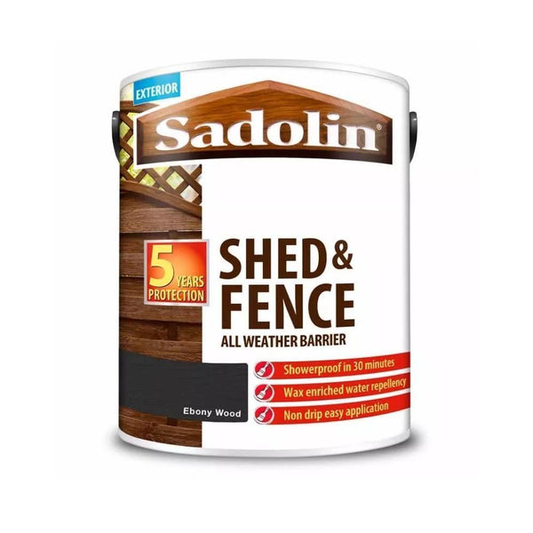 Sadolin Shed & Fence All Weather Barrier Ebony Wood | 5ltr - Choice Stores