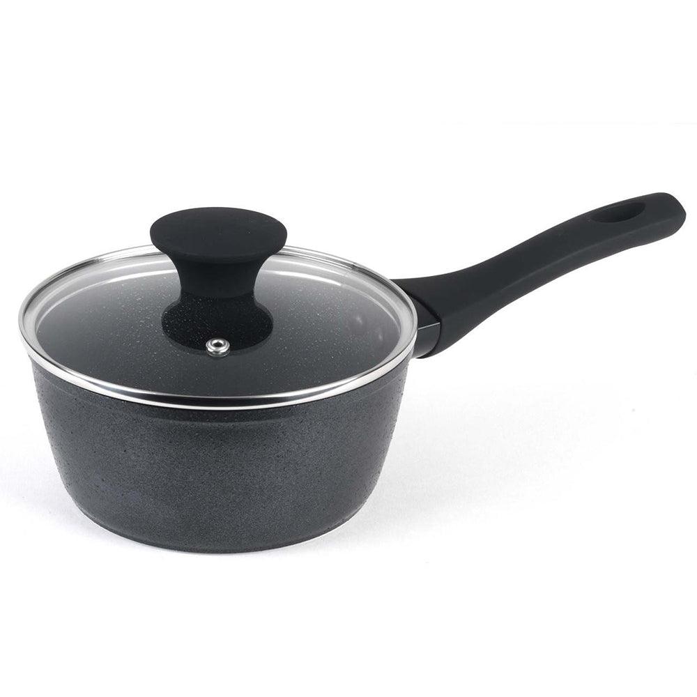 Salter Thermo Collar Non Stick Saucepan with Glass Lid | 18cm - Choice Stores