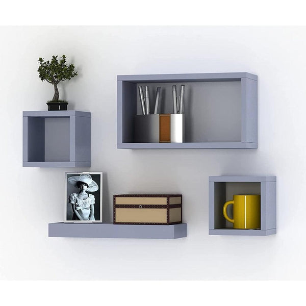 Set of 4 Wooden Modern Floating Shelves | Easy to Fit - Choice Stores