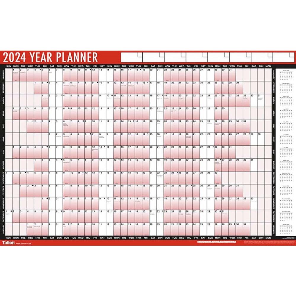 Tallon Full Year Red & Black Wallpaper Calendar - Choice Stores