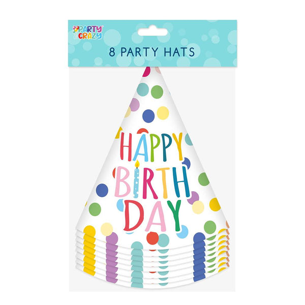 Tallon Happy Birthday Cone Party Hats | Pack of 8 - Choice Stores