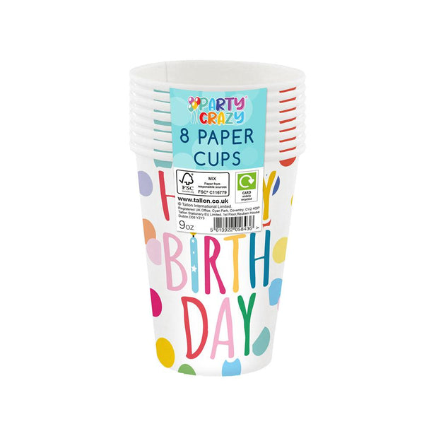 Tallon Happy Birthday Cups | 8 x 9oz - Choice Stores