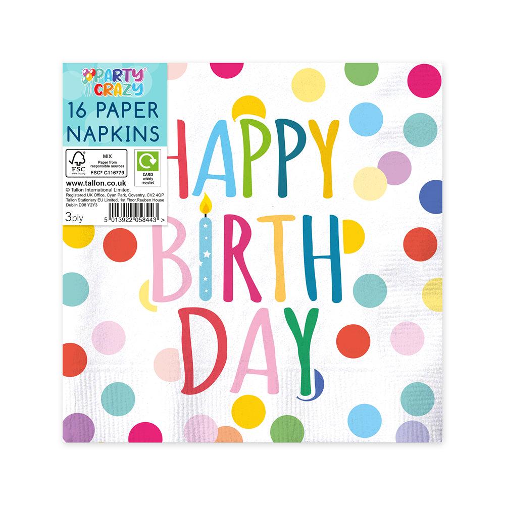 Tallon Happy Birthday Napkins | 16 x 3ply - Choice Stores