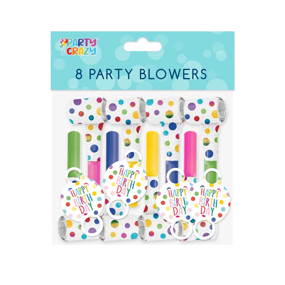 Tallon Happy Birthday Party Blowers | Pack of 8 - Choice Stores