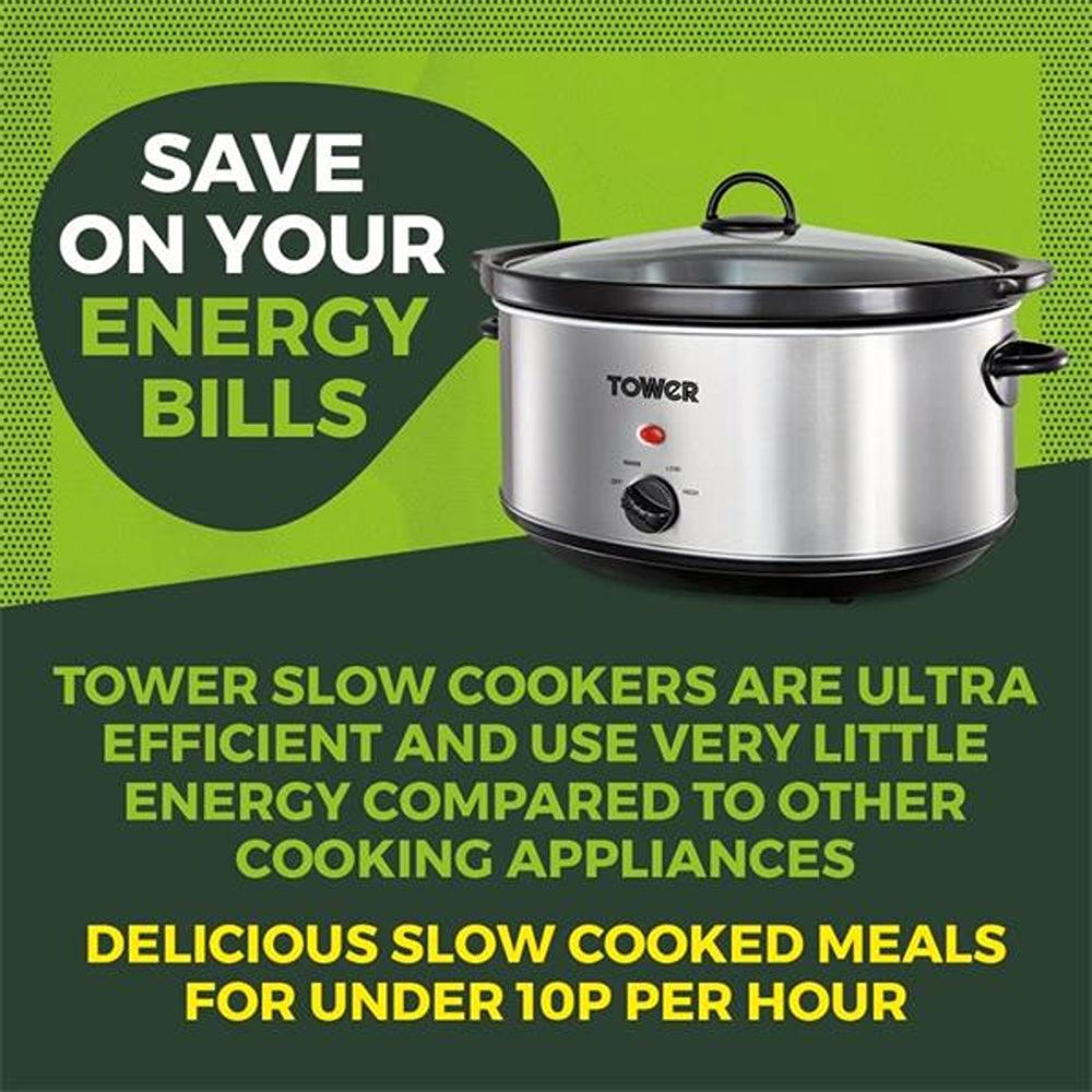 Tower Stainless Steel Slow Cooker | 6.5L - Choice Stores