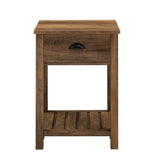 Walker EdisonOne Drawer Side Table Rustic Oak | 18in - Choice Stores