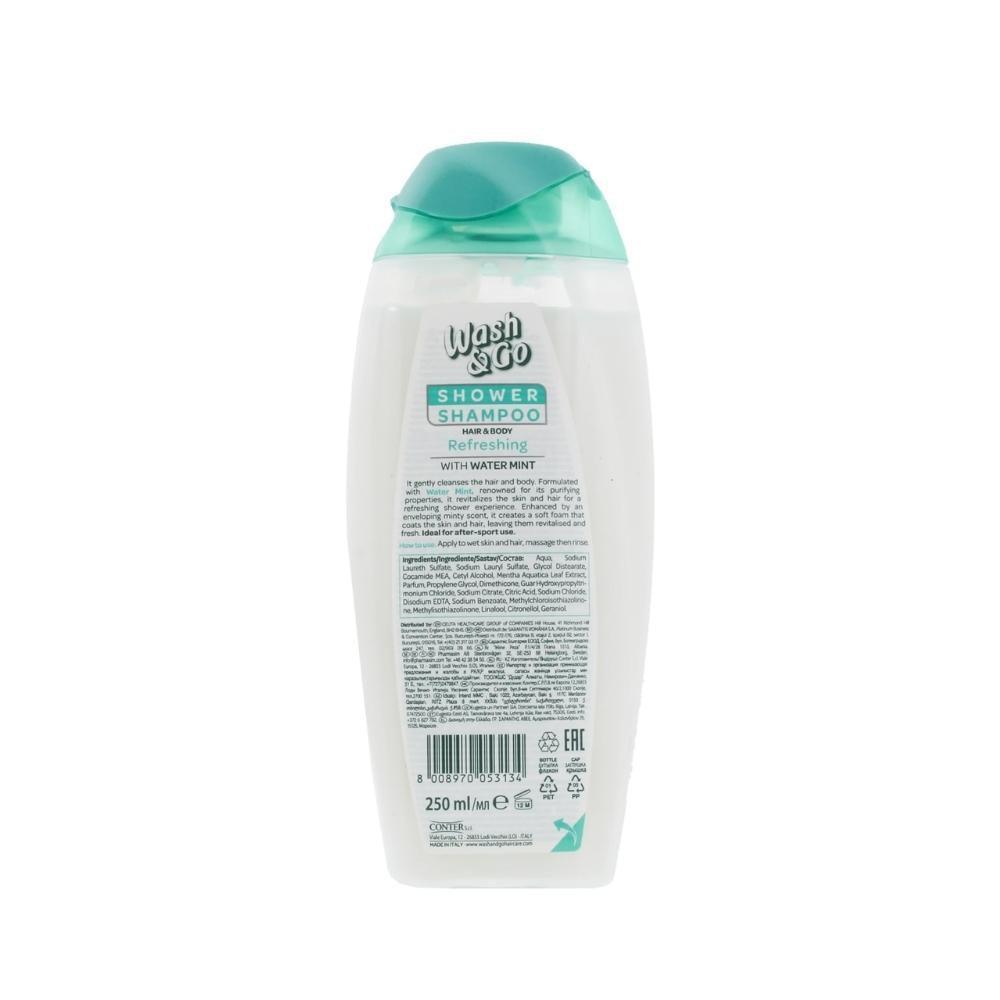 Wash & Go Shower Shampoo Hair & Body With Refreshing Mint | 250ml - Choice Stores