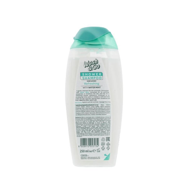 Wash & Go Shower Shampoo Hair & Body With Refreshing Mint | 250ml - Choice Stores