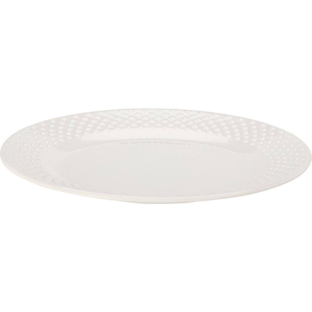 White Melamine Picnic Plate with Dots 20.3cm Choice Stores