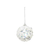 White Sequin Christmas Bauble | 80 mm - Choice Stores