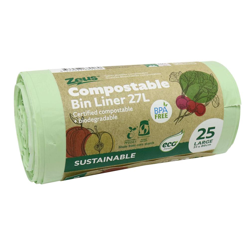 Zeus Compostable Bin Liner Bags | 27L - Choice Stores