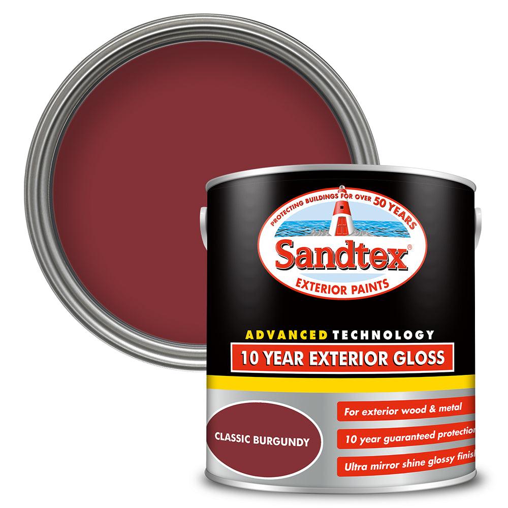 Sandtex 10 Year Exterior Gloss Metal & Wood Paint | Classic Burgundy - Choice Stores