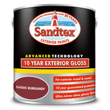 Sandtex 10 Year Exterior Gloss Metal & Wood Paint | Classic Burgundy - Choice Stores